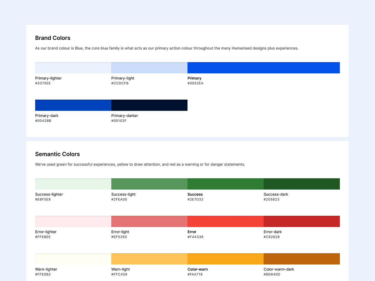 Humanised Design System - Color palette by Lahiru M Paranavithana for ...