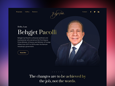 Behgjet Pacolli - Website WIP design kosovo minimal minister personal politisian portfolio ui web website