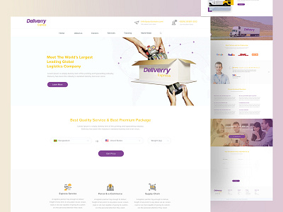 Delivery (Landing page) delivery landing package page parcel ui ux