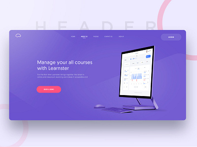 Website WIP clean dashboard graphic landing page pink purple red surface ui ux