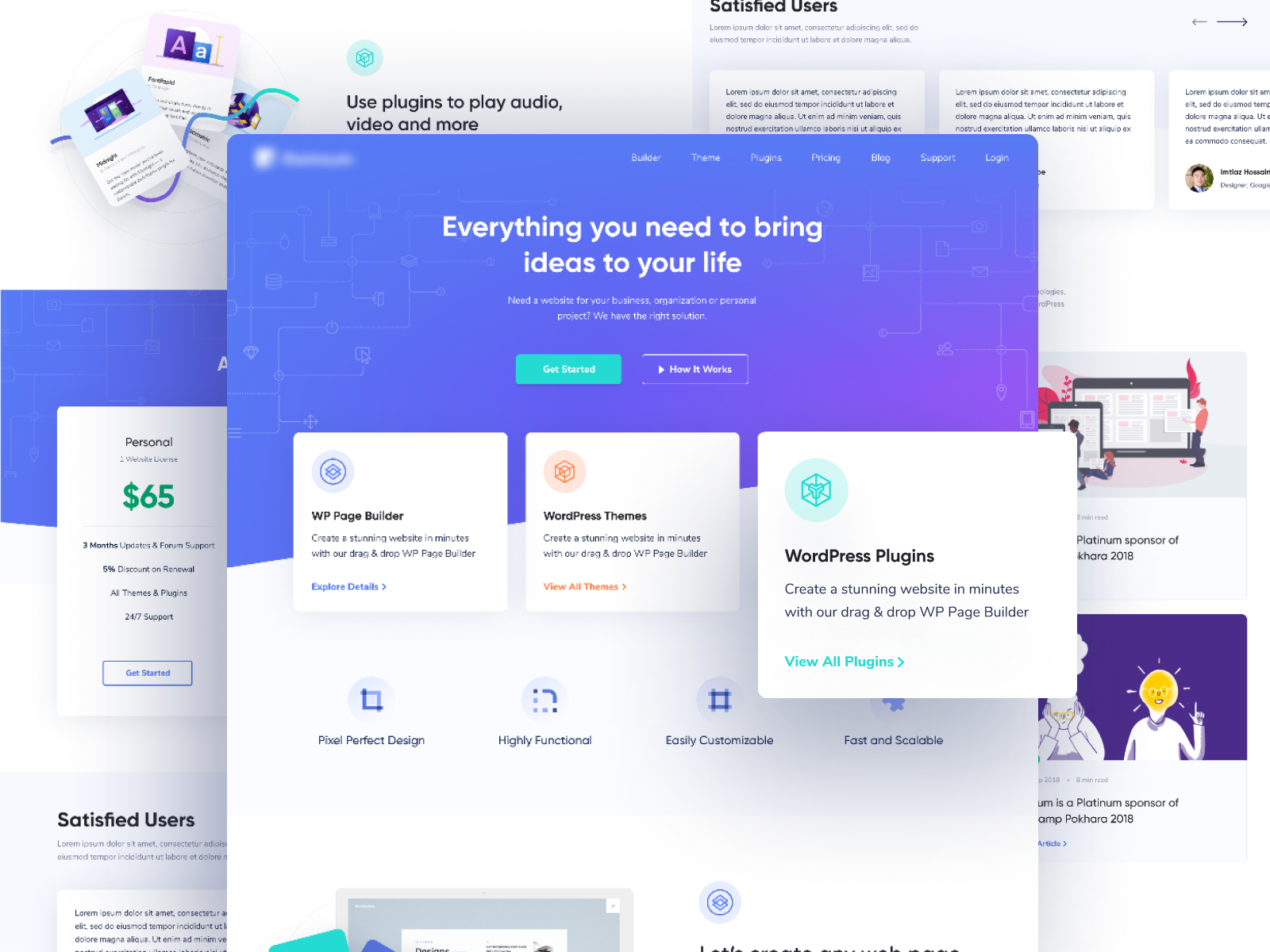 WP Builder Landing Page by Imtiaz Hossain on Dribbble