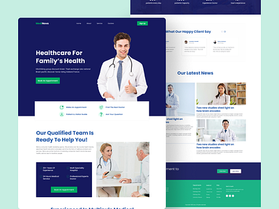 Medical Landing Page-MediNova clinic design designer doctor graphic design graphic designer health care home page landing page medical medical landing page medical website patient pharmacy ui ui designer uiux ux ux designer web design