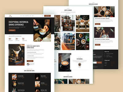 Coffee Shop Landing page barista coffee coffee bean coffee corner coffee lover coffee shop coffee time coffeeroster design designer graphic design home page landing page online coffee ui ui designer uiux ux web designer website