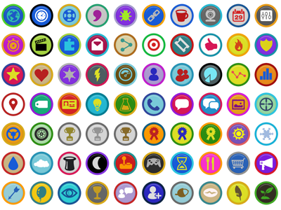 Symbly Gamification Badges badges games gamification glyphs icons stickers