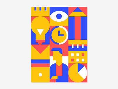 Poster abstract geometric illustration poster shapes