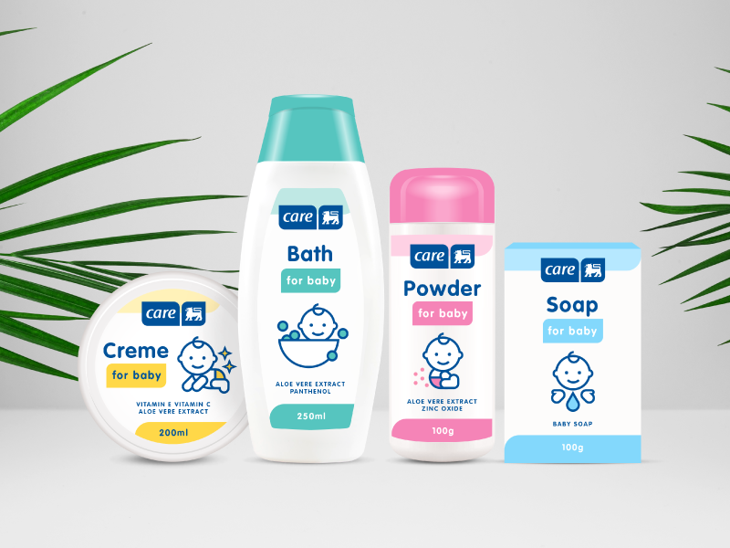 Baby Packaging and Labels child kids infant cosmetics powder creme bath packaging soap baby