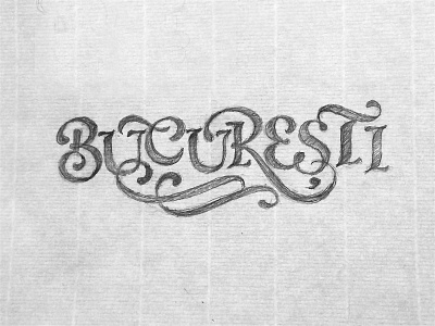 Bucuresti Sketch bucharest bucuresti hand lettered italic lettering letters pencil sketch sketches