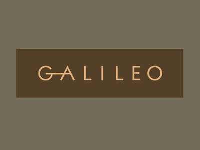 Galileo bar caps food geometric hand lettering handlettered inscriptional italian lettering logo logotype restaurant roman