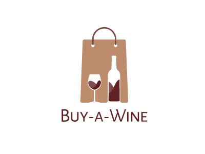 Wine logo idea bottle glass shopping bag wine