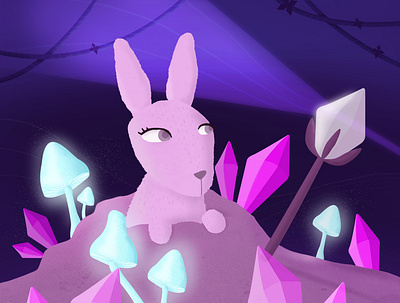 Bunny - Evergarden bunny crystal crystals evergarden game game art illustration