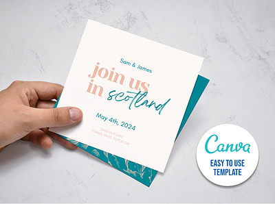 Destination Save The Date Wedding Canva Template canva destination wedding easy to use invitation save the date template wedding