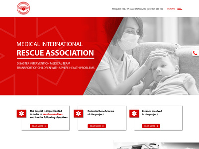 medical international rescue website design minimal web design