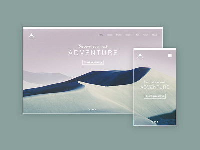 Adventure adventure desktop hiking landscape mobile mountains responsive view website