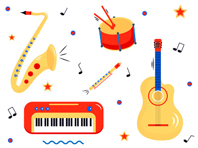 Musical instrument fun illustration music vector