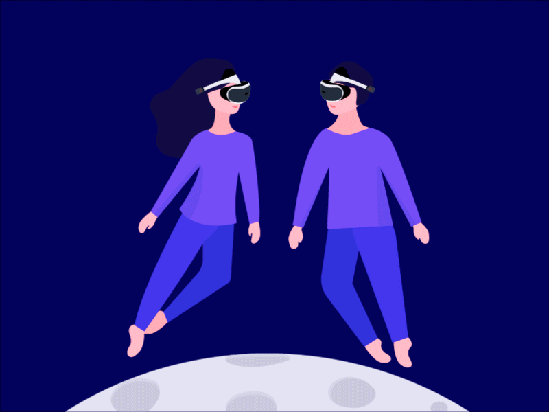 VR cosmos animation cosmos illustration people space universe vr glases