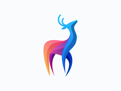abstract deer color full illustration logo design