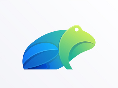 abstract frog full color illustration logo design