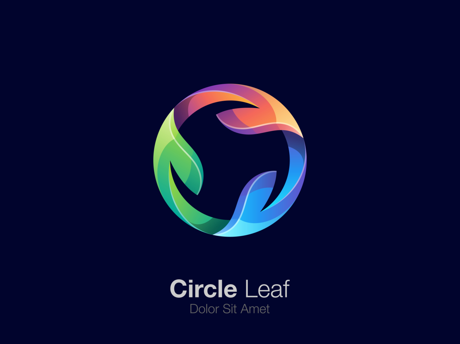 circle geometric leaf logo vector - Stock Image - Everypixel