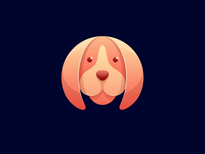 cute dog head logo design illustration