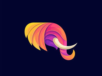 elephant colorful logo design template