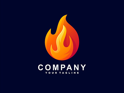 flame fire gradient colorful logo design