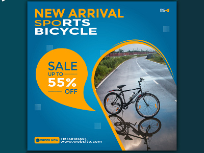 Sports bicycle Sale social media banner graphic design logo ui