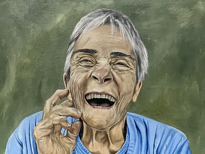 Grandma acrylic art painting portrait