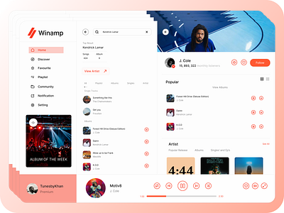 Winamp Music Player Redesign app branding design logo ui ux