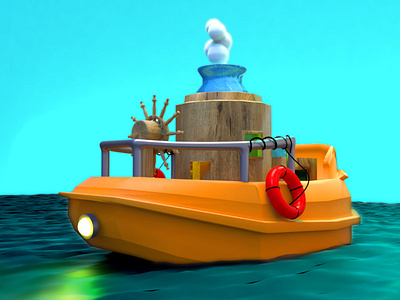 cartoon boat