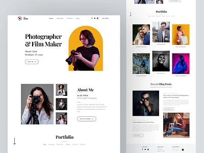 Personal Portfolio Landing page clean colorful header hero landing page moblie model personal photo photographer portfolio portfolio photographer portfolio website shoot ui ui design ux design web web design website