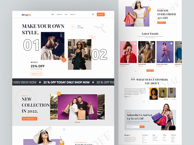 Fashion Landing Page branding clean clothes fashion fashion website fashionweb grid hero section home page landing page lookbook online shop shop store typography ui uiux design ux web design website