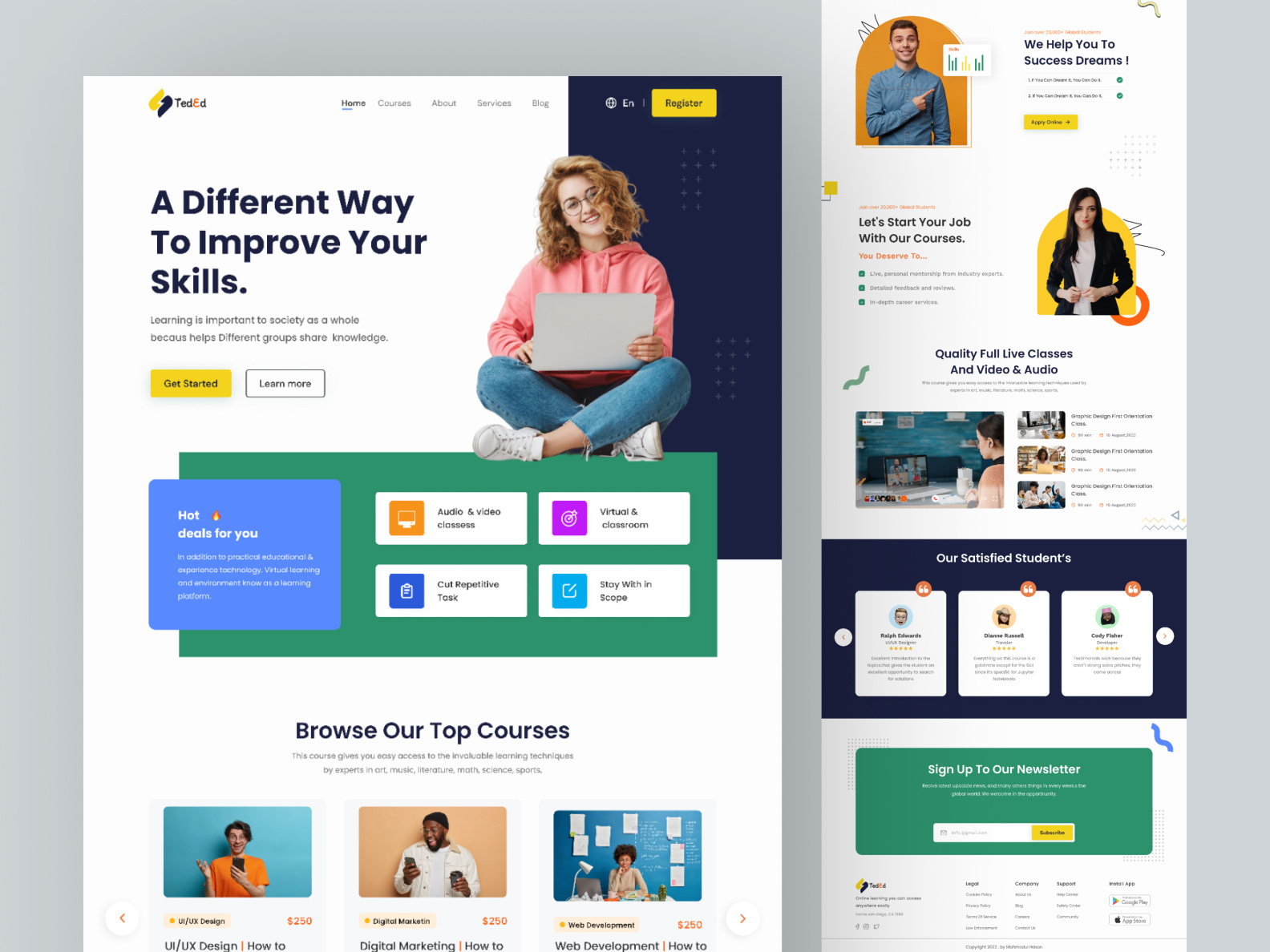 ELearning Platform site. by Mahmodul Hasan on Dribbble