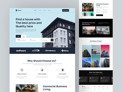 Real Estate Landing page agency building clean design house landing page landing page design property property management property website real estate agency real estate ui realestate realtor residence site ui design ux web design website