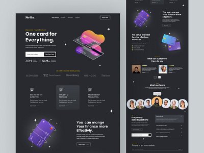 Credit Card Service Landing Page bank bank account bankingsystemwebsite business card clean clen credit credit card creditcardmodernweb debit exploration finance financeuidesign landing page design modern design money neobank payment webdesign