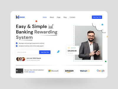 Digital Banking Page animation bank bank card banking clean digital bank digital banking page finance financial fintech illustration mobile banking modern ui money online bank web design