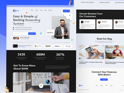 Digital Banking Landing Page Website animation bank card banking fintech branding clean design digital bank digital banking page finance finance app financial fintech ill landing page logo motion graphics ui uiux website