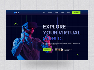 Virtual Reality - Hero Section 3d animation artificial intelligence augmented reality branding clean mahmoduluix oculus online store product details store virtual reality virtual tour vr vr glasses web design web ui