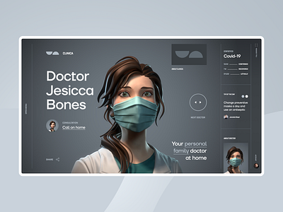 CLINICA Concept art design futuristic homepage minimal typography ui ux web website