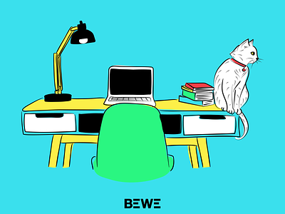 Smart Working cat desk home illustration quarantine remotework smart working stay home stayhome work