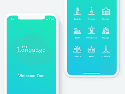 Language Learning App app branding clean design interaction mobile ui ux web