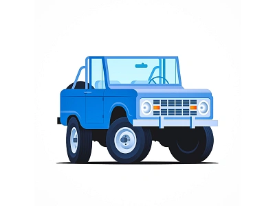 Bronco classic car illustration retro vector vintage