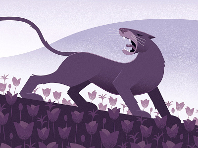 Mountain Lion flowers illustration lion vector