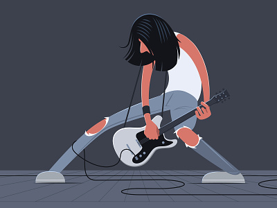 Johnny Ramone caricature guitar illustration music portrait punk rock and roll vector