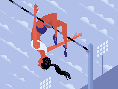 High Jump athlete competition illustration olympics track and field vector