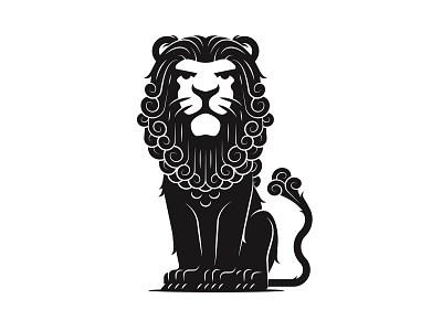 Lion caricature cat icon illustration lion logo vector