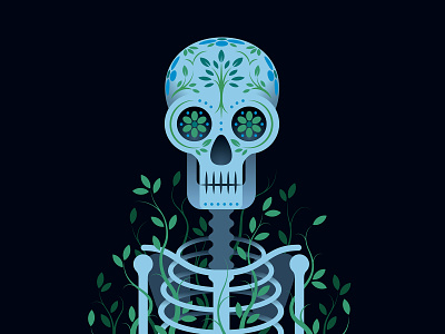 Skeleton dia del muertos halloween illustration skeleton skull spooky vector