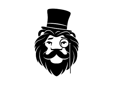 Dandy Lion caricature character design dandy illustration lion logo mascot monocle top hat vector