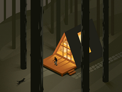 A Frame a frame cabin woods