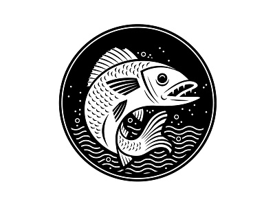 Walleye fish line art