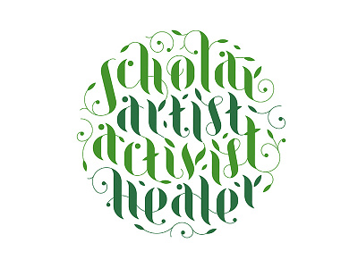 United Theological Seminary Graphic calligraphy hand made type logo